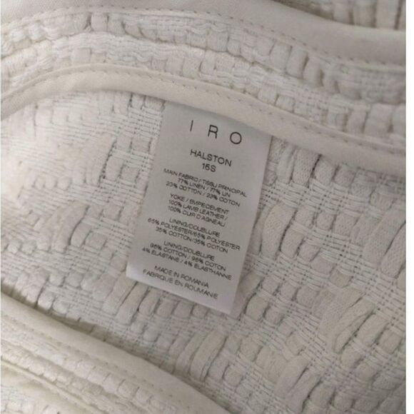 IRO HALSTON Ecru Textured Woven Jacket Size 36 - Picture 8 of 8